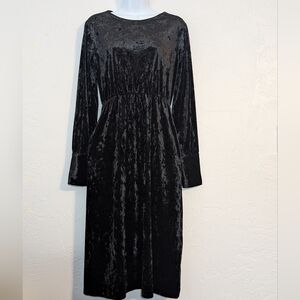 Long Black Velvet Witchy Dress Whimsigoth Victorian Fairy Grunge Goth Alt Emo